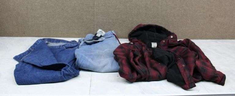 Denim Pants and Flannel Jacket, Including RK Brand, Old Mill, and Dickies
