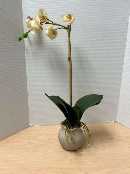 20" Tall Artificial Orchid in Ceramic Pot
