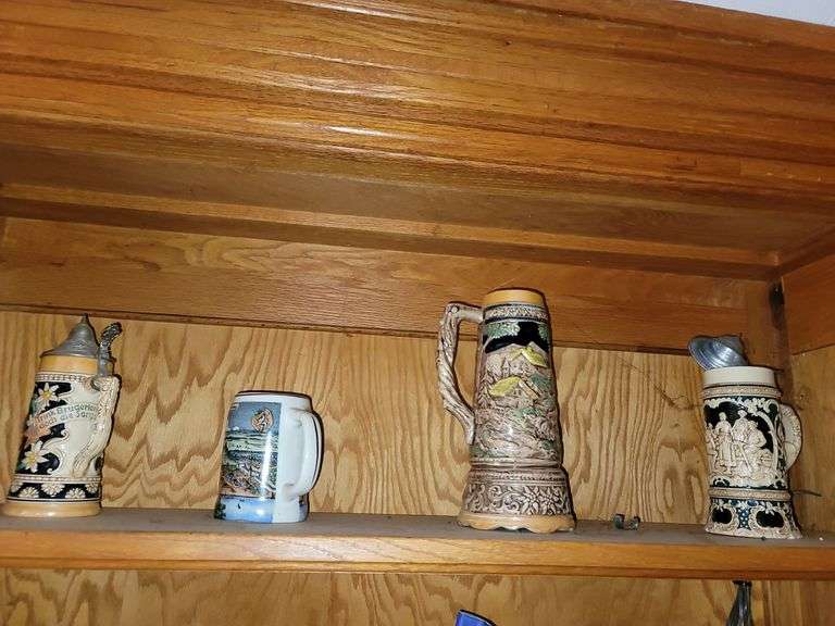 3 Large Steins and mug