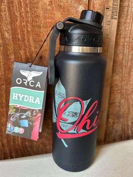 Orca Hydra 34 oz. Stainless Steel U.S.A. Made Tumbler Bottle Ohio State Pride