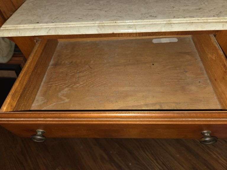 Antique Side table with marble top