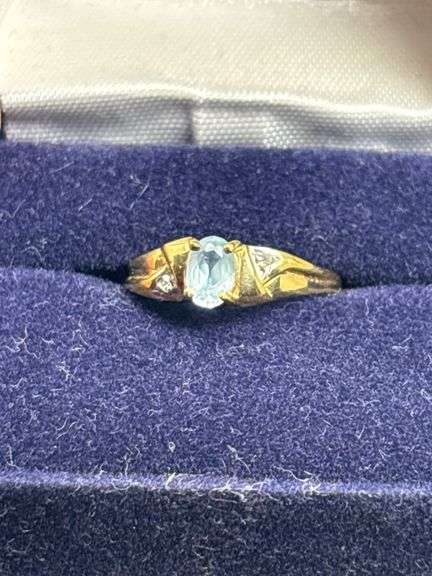 light blue gold ring