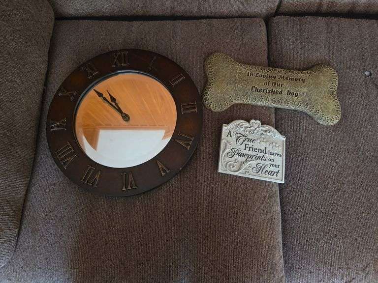 Clock and dog signs