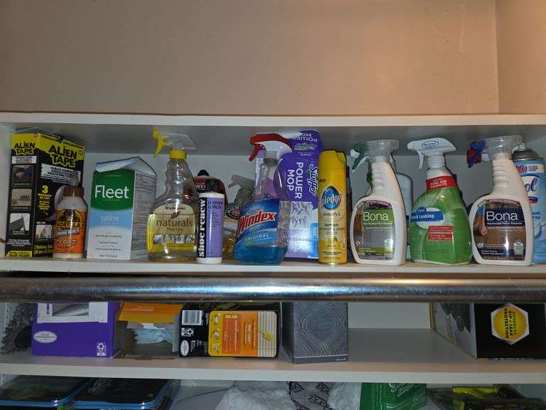 Tons of cleaning products