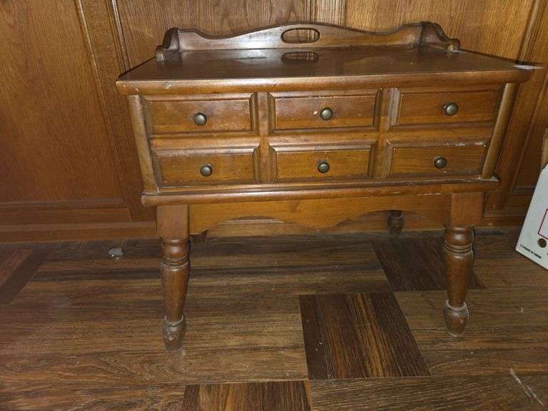 antique wood side table
