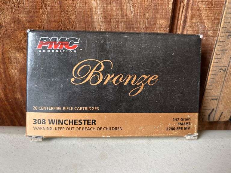 308 Winchester PMC Ammunition Bronze 47 Grain FMJ-BT 2780 FPS MV 20 Cart.