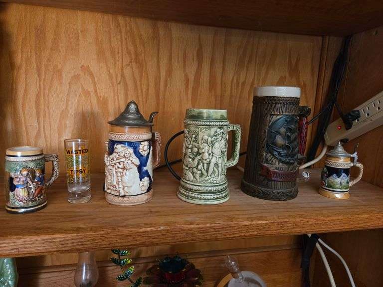 3 beer steins and 3 other items