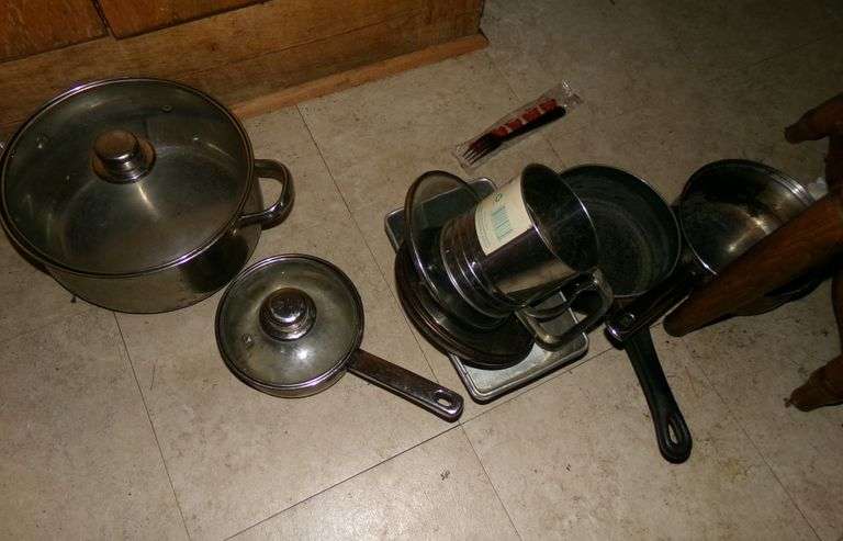 Contents of Bottom Cupboard w/ Pots & Pans