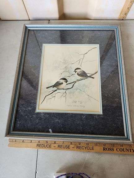 Signed Elnor Hilty 1982 #175/250 Bird Watercolor Print 15.5"X17.5"