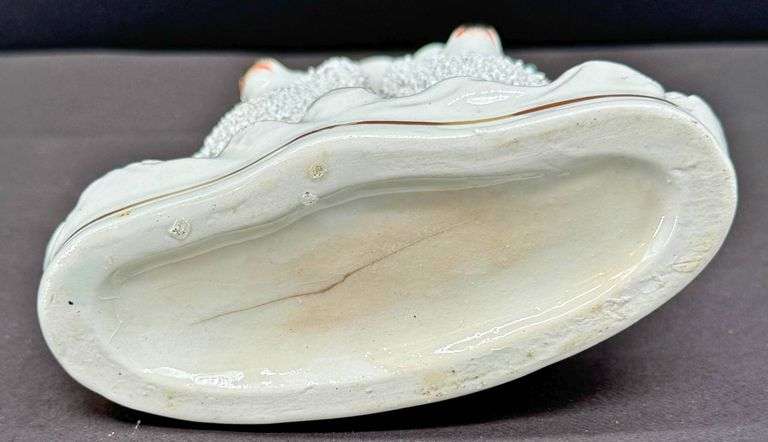 Antique Staffordshire  Spaniels Ceramic Spill Vase