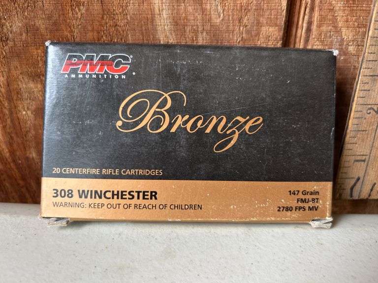 308 Winchester PMC Ammunition Bronze 47 Grain FMJ-BT 2780 FPS MV 20 Cart.