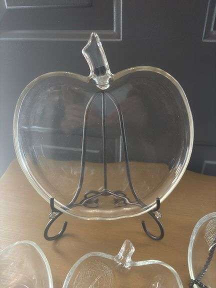 Vintage Hazel Atlas-Orchard Apple-Glass Apple Plate plus 6 Apple Desert cups