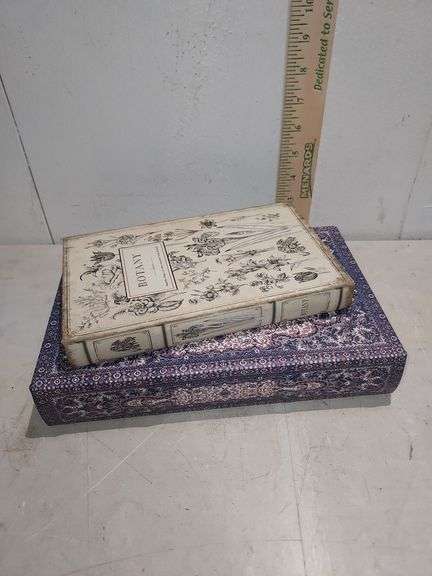 2 Magnetic Close Hide-A-Way Book Boxes Biggest Is 10.25"X7"X2"