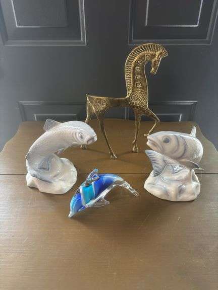 Fish/Dolphin/Etruscan Brass Horse