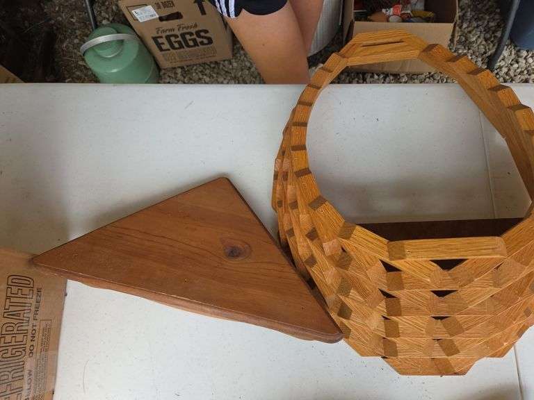 Wooden basket and shelf