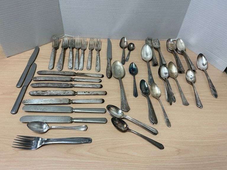 Mixed Lot of Vintage Flatware – Knives, Forks, Spoons