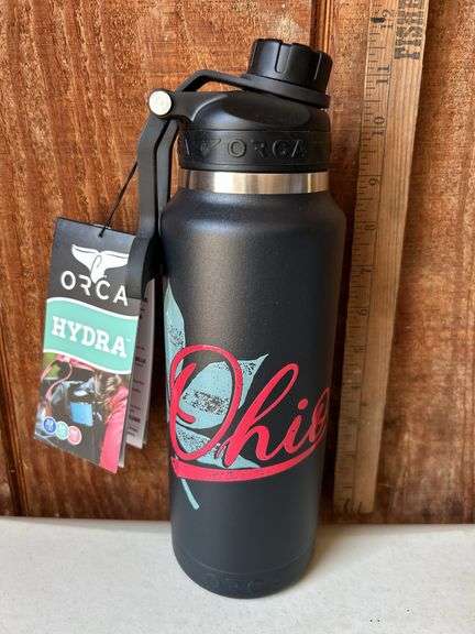 Orca Hydra 34 oz. Stainless Steel U.S.A. Made Tumbler Bottle Ohio State Pride