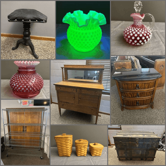 Maywood Mission Auction! NSF Metal Rolling Shelves, Antique Furniture, Collectibles & More! 