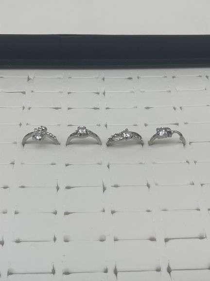 New Silver-Toned Costume Jewelry Rings, Size 9, Multiple Pieces Per Lot