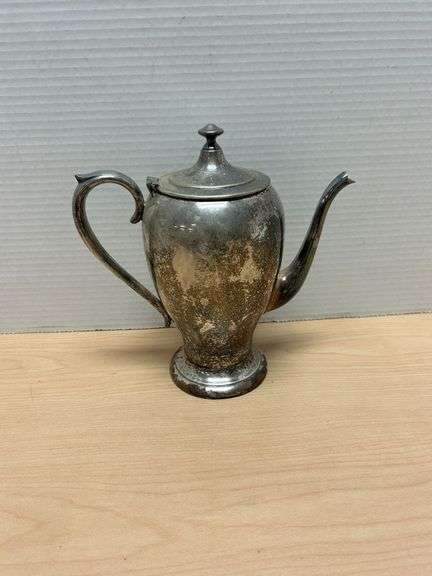 Vintage Silver on Copper Coffee/Tea Pot – Crown, Script “S” & Shield Hallmarks