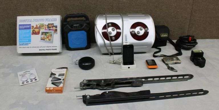Electronics and Accessories Lot Featuring Apple iPhone, Nikon Camera, and More