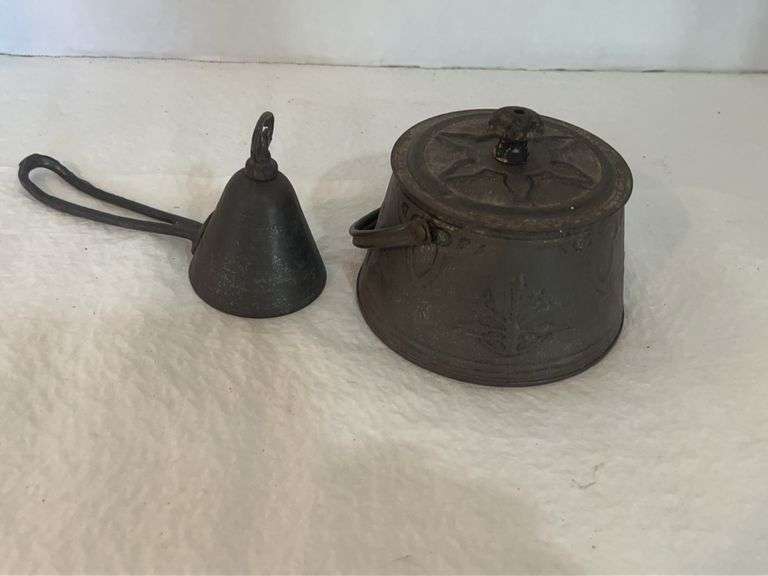 Antique Metal Berry Basket, Ice Cream Scoop