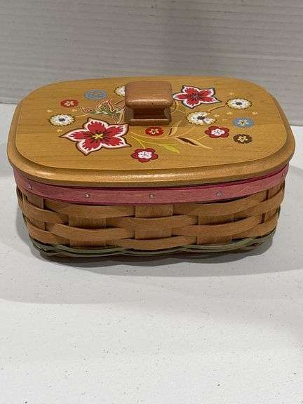 Longaberger Mothers Day Floral Lid & Basket