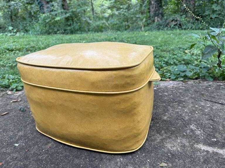 1950’s Mid-Century Yellow Naugahyde Storage Ottoman