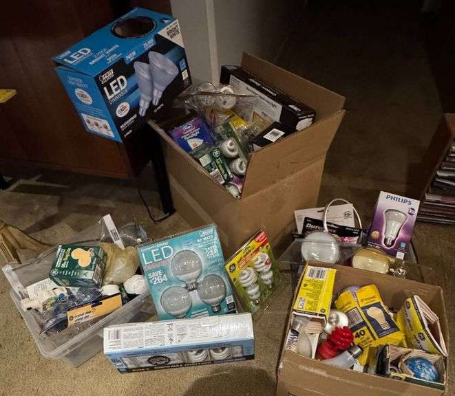 HUGE Lot of Light Bulbs and Lighting Accessories Including LED, Incandescent, and CFL