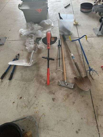 Garden Tools and Lawn Equipment Featuring a String Trimmer