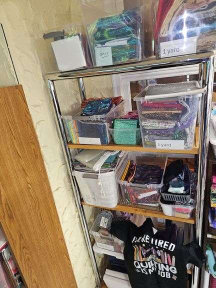 TONS of Fabric & Crafting! & 6 ft Shelf
