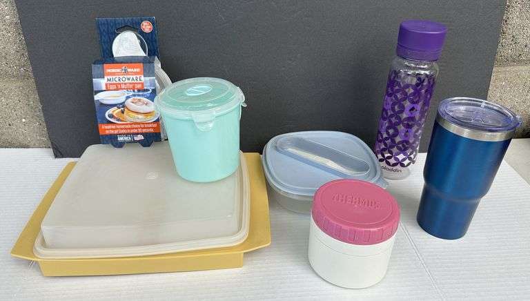 Thermos Food Storage Tupperware Aladdin Drink Tumbler - Auction Ohio