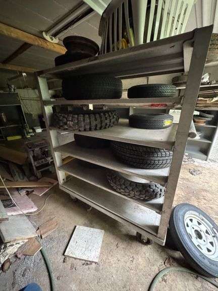 Metal Storage Rack on Casters with Assorted Tires