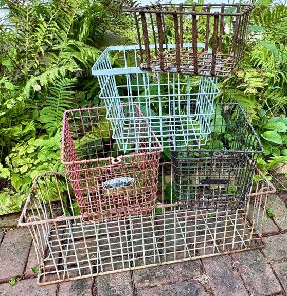 Vintage Metal Wire Storage Baskets