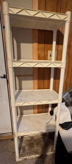 Four-Tier White Plastic Utility Shelf