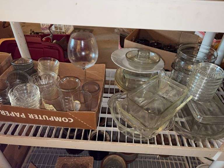 Large lot of clear glass
