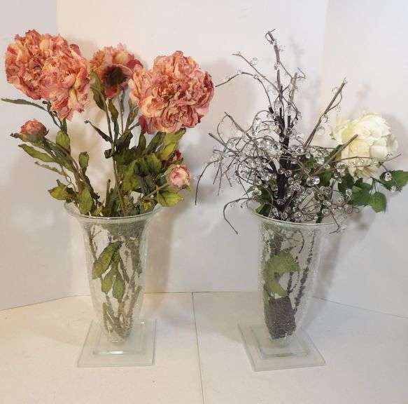 Crackle Glass Vases