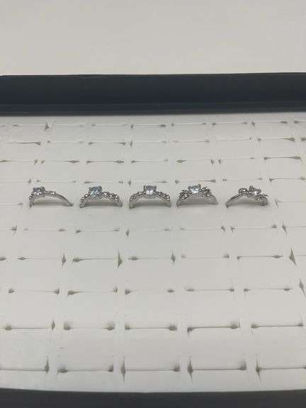 Silver-Toned Costume Jewelry Rings, Size 7-3/4, New