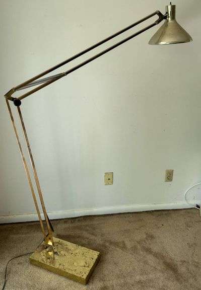 Giant 1970’s Anglepoise Adjustable Brass Floor Lamp by Alsy Corp.