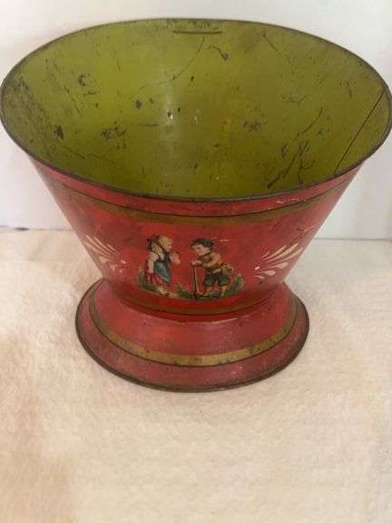 Antique Enamel Coal Bin