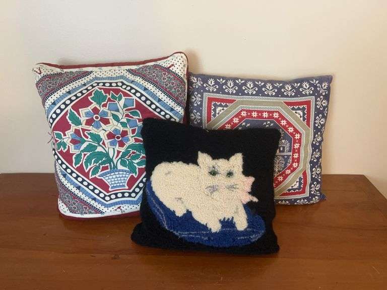 Old Accent Pillows w/Handmade Covers