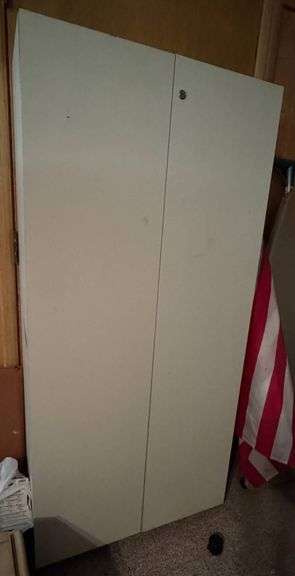 Two Laminate Cabinets with Wooden Adjustable Shelves