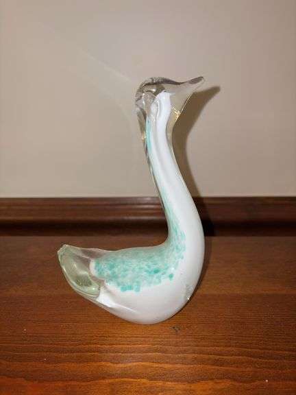 Hand blown glass swan