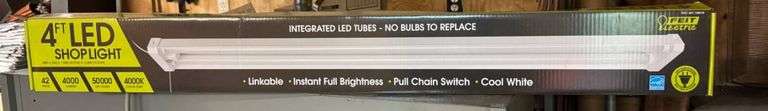 4-Foot LED Shop Light with Pull Chain Switch, 4000 Lumens, Cool White, Linkable