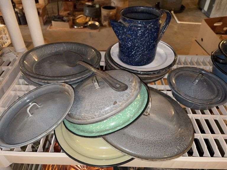 pots, pans, lids, magnets, towel holder