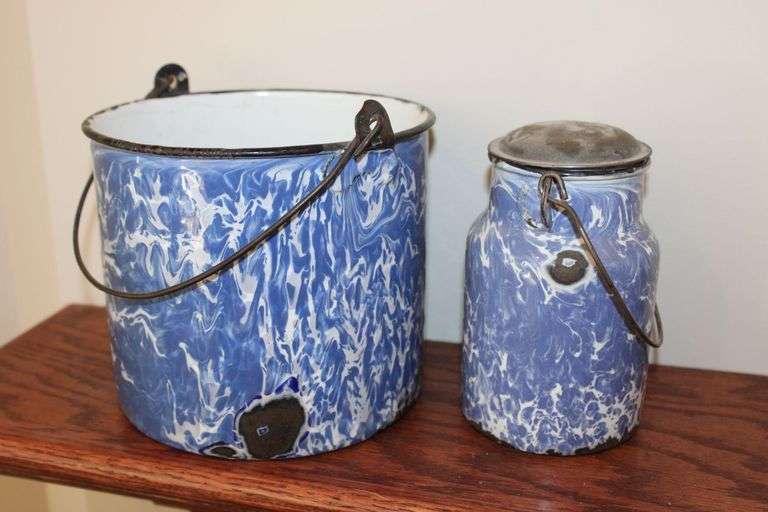 Enamelware Bucket & Lunch Pail