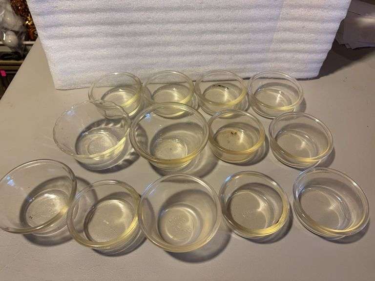 large lot of clear bowls