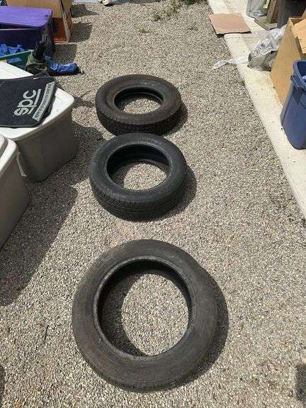 Three Used Tires, Including Taskmaster and Primewell Brands
