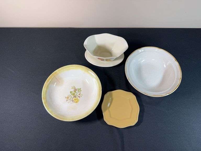 Vintage Dinnerware Lot – W.S. George, Hearthside Baroque, Signature Camilla, Fruit Motif Bowls