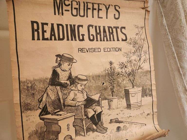 McGuffey's Pull-Down Reading Charts 1880 - RARE FIND!